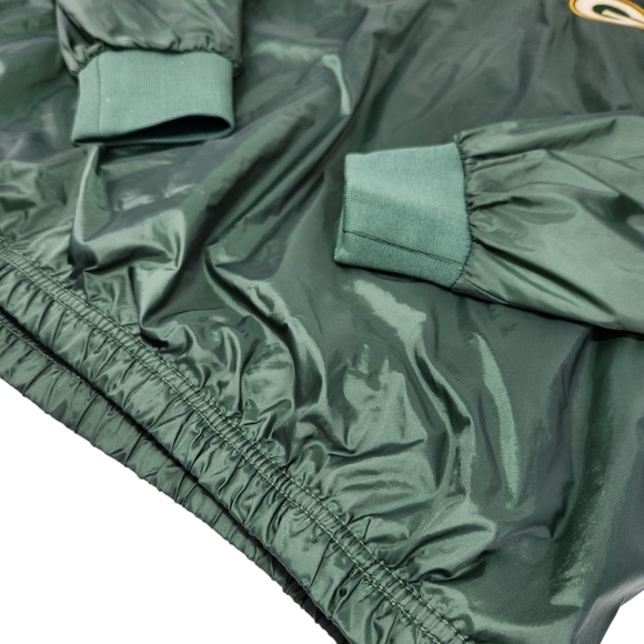 Green Bay Packers Green Windbreaker Jacket Mens XL Lined Pockets - Picture 7 of 11